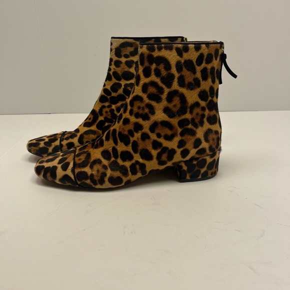 J Crew Roxie Captoe Leopard Print Ankle Boots Calfhair women’s size 7.5 - Picture 4 of 9